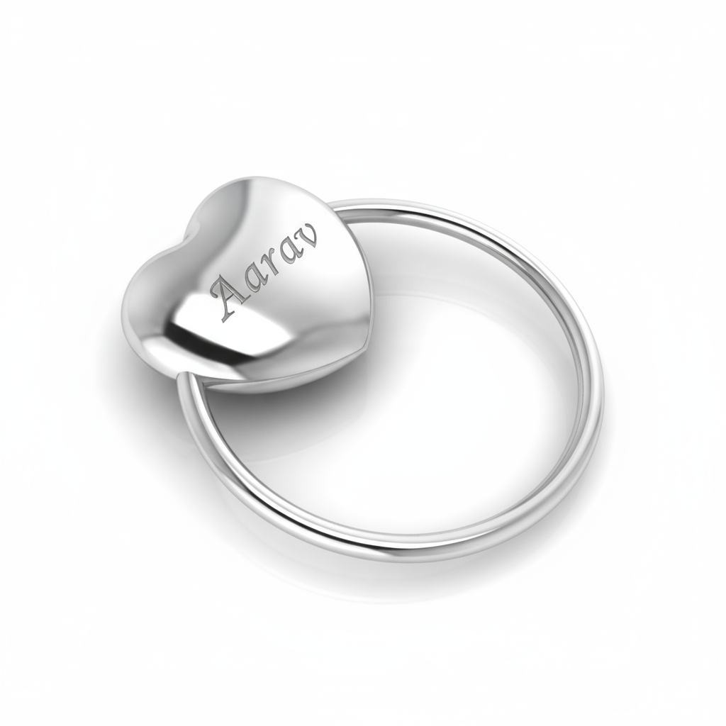 Heart Ring Rattle-Engraveable