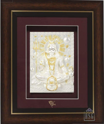 Pure Silver God Photo Frame of Lord Shiva by Krysaliis Isvara