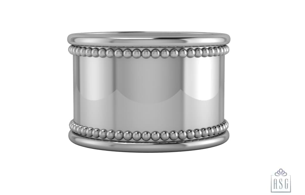 Silver Plated Napkin Ring Set of 2 - Beaded Round