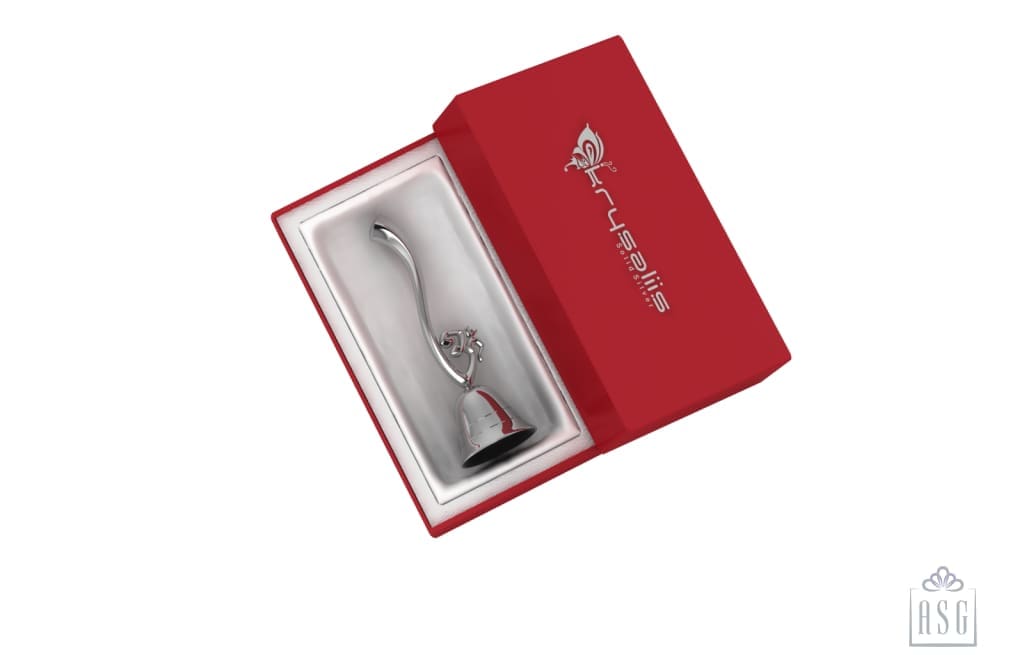 Sterling Silver Bell For Pooja With Om Handle By Isvara Bells