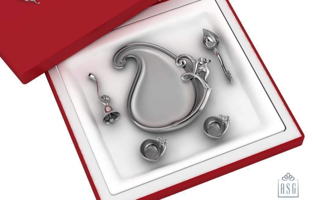 Silver Plated Om Gift Set For Puja - Isvara Pooja Items