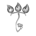 Silver Plated Om Three Diya For Puja - Isvara Pooja Items