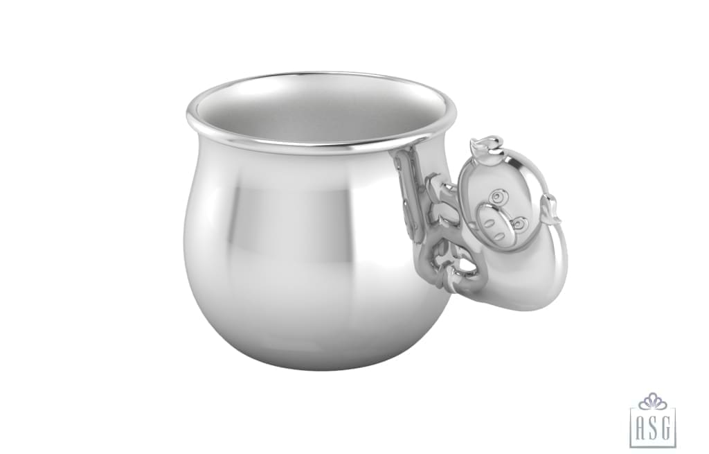 Silver Plated Piggy Baby Cup