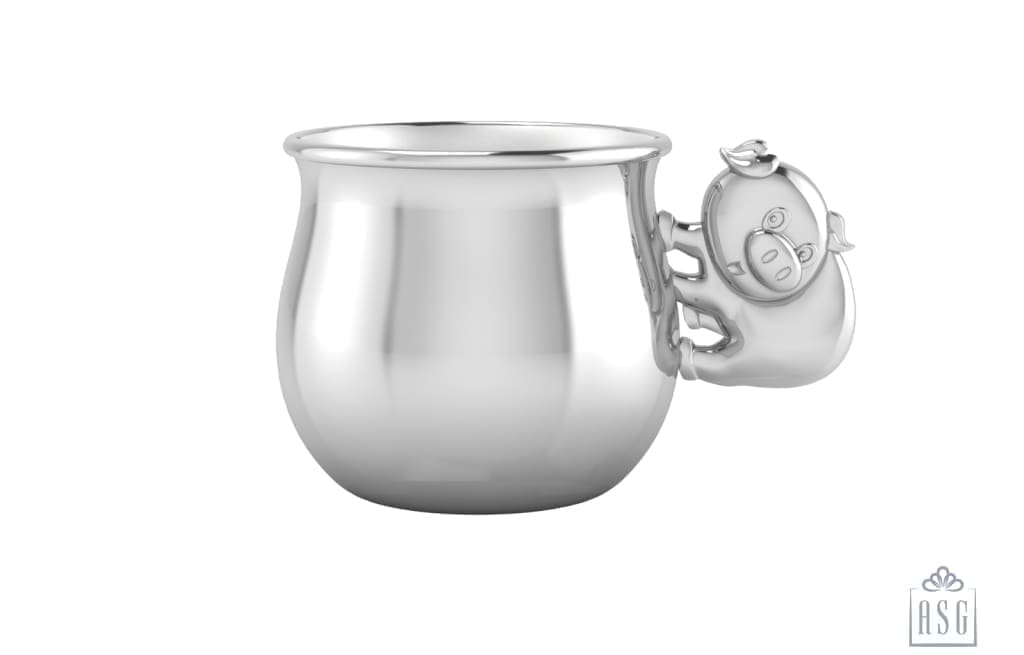 Silver Plated Piggy Baby Cup