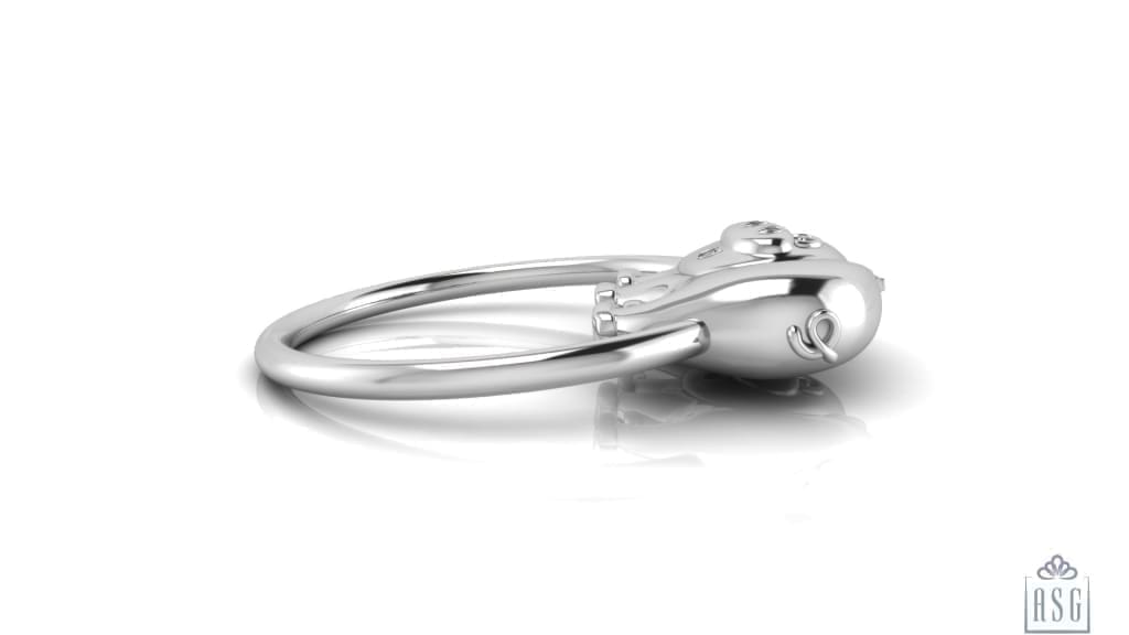 Silver Plated Piggy Ring Baby Rattle