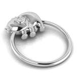 Silver Plated Piggy Ring Baby Rattle