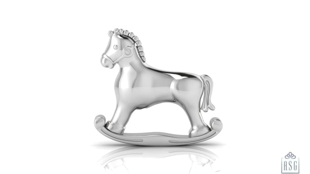 Silver Plated Rocking Horse Baby Rattle