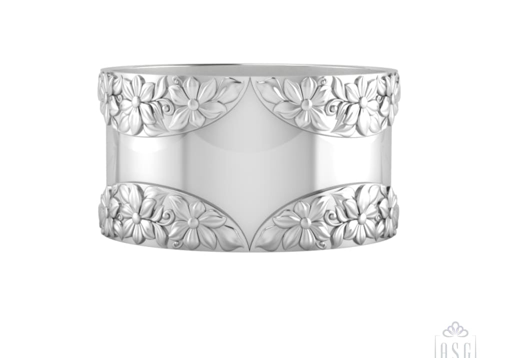 Silver Plated Napkin Ring Set of 2 - Rosa