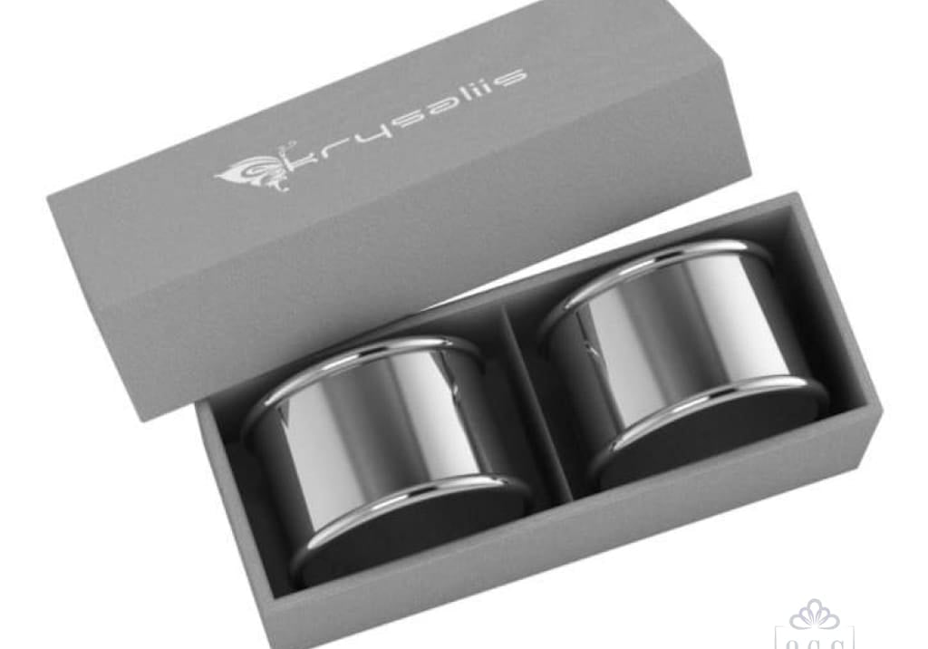 Silver Plated Round Napkin Ring Pair