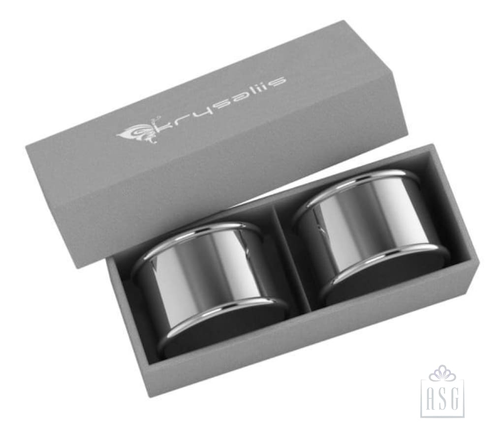 Silver Plated Round Napkin Ring Pair
