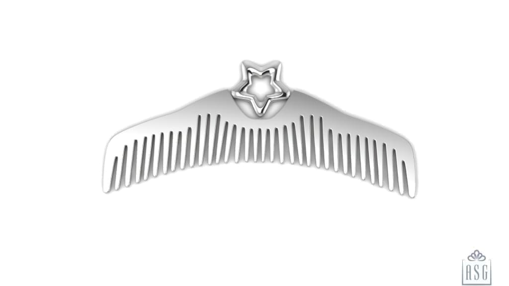 Silver Plated Star Baby Comb