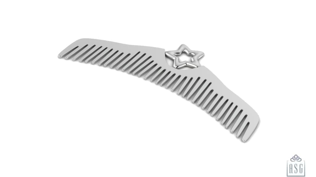 Silver Plated Star Baby Comb