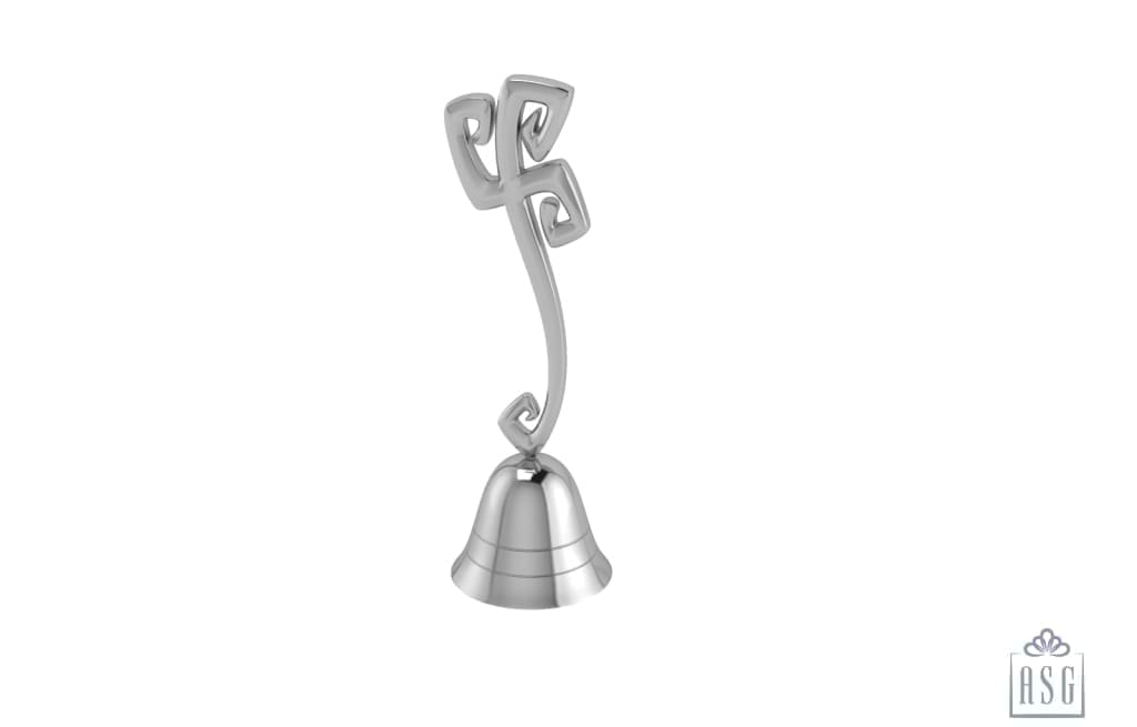 Silver Bell For Puja With Swastik Handle By Isvara Pooja Items