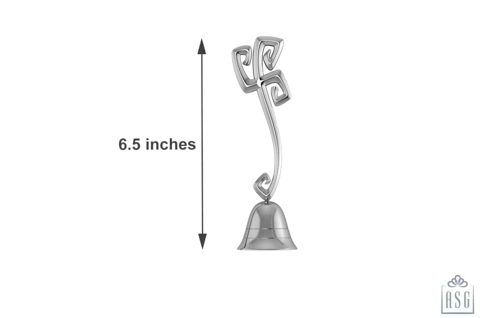 Silver Bell For Puja With Swastik Handle By Isvara Pooja Items