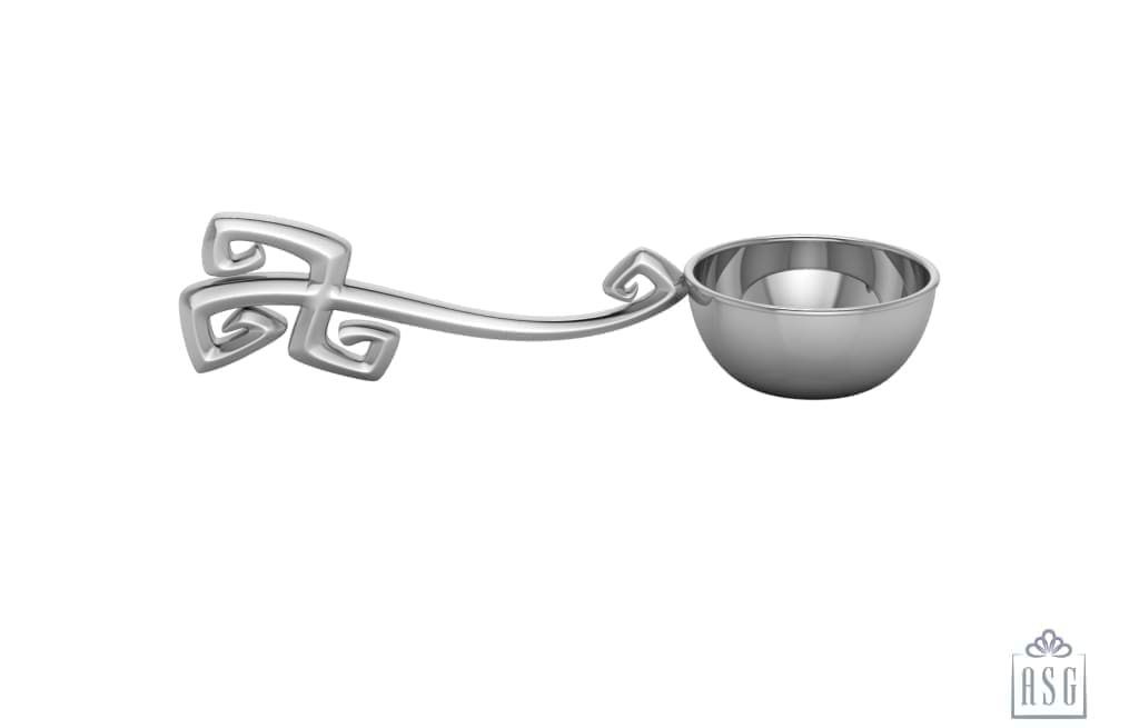 Silver Diya For Pooja - Single Dhoop Diya With Swastik Handle By Isvara Pooja Items