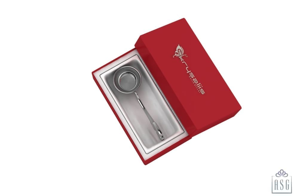 Silver Diya For Pooja - Single Dhoop Diya With Swastik Handle By Isvara Pooja Items