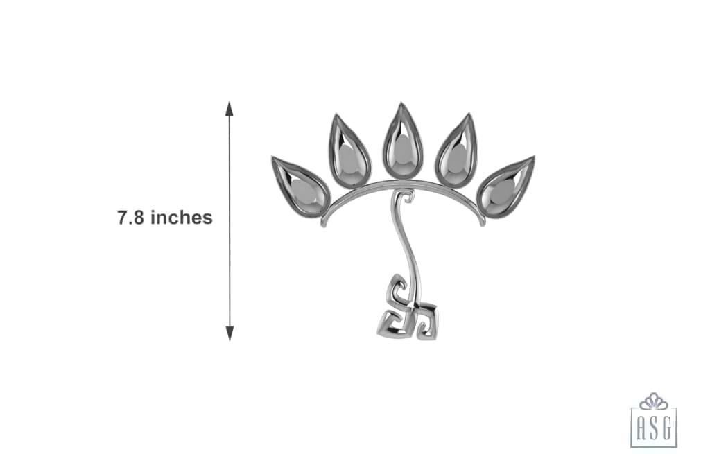 Silver Plated Swastik Five Diya For Pooja - Isvara Pooja Items