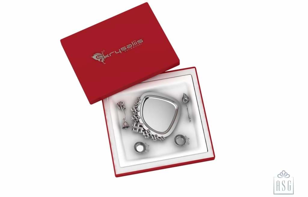 Silver Puja Gift Set - Swastik By Isvara Pooja Items