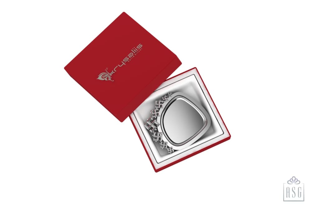 Silver Puja Thaali - Swastik Collection By Isvara Pooja Items