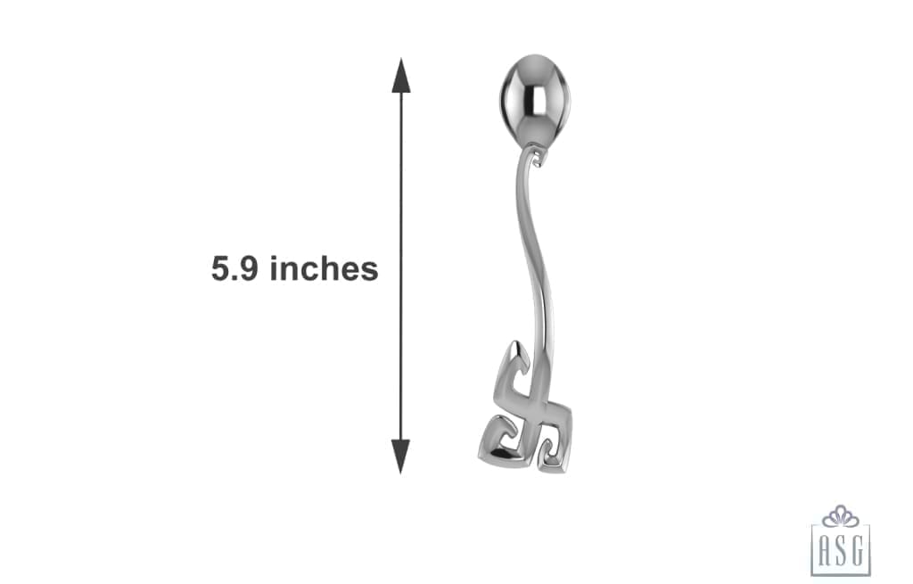 Silver Puja Spoon With Swastik Handle By Isvara Pooja Items