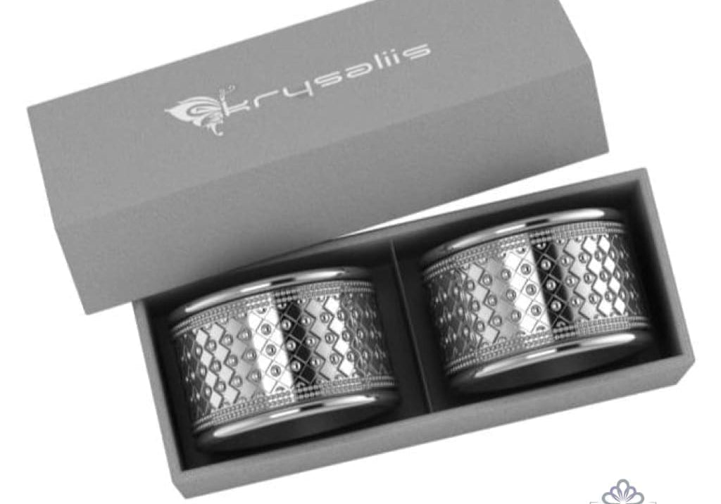 Silver Plated Tubulaire Napkin Ring Pair