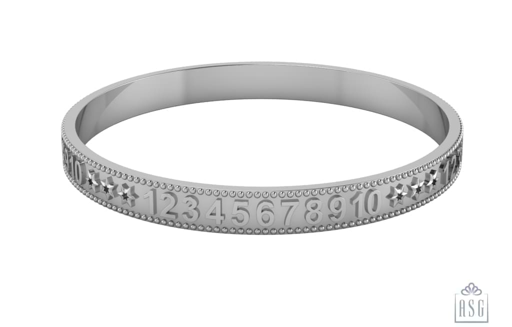 Sterling Silver 123 Baby Bangle