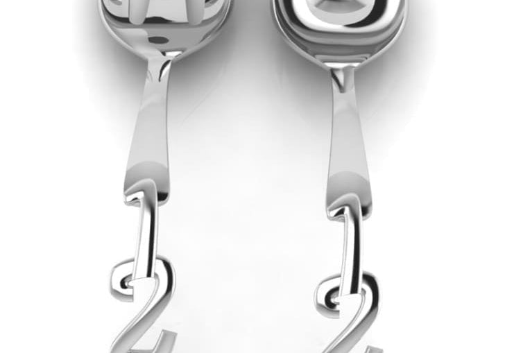 Sterling Silver Spoon & Fork Set - The 123 set