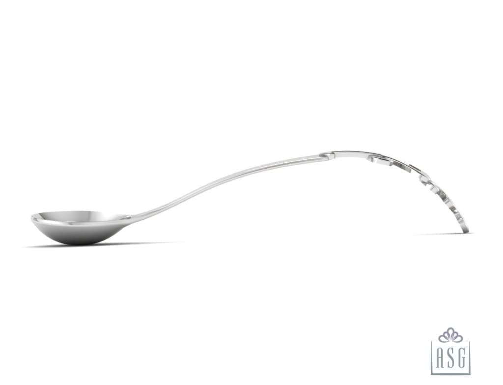 Sterling Silver Spoon for Baby and Child - Curved 123 Handle