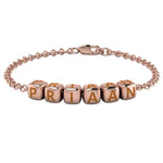 Sterling Silver 18 Kt Pink Gold Plated Dice Babykubes Loose Bracelet For Baby & Child Orange / 4