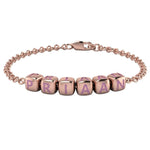 Sterling Silver 18 Kt Pink Gold Plated Dice Babykubes Loose Bracelet For Baby & Child / 4 Babykubes