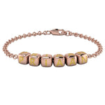 Sterling Silver 18 Kt Pink Gold Plated Dice Babykubes Loose Bracelet For Baby & Child Yellow / 4