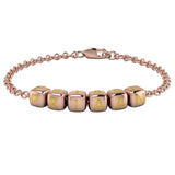 Sterling Silver 18 Kt Pink Gold Plated Dice Babykubes Loose Bracelet For Baby & Child Yellow / 4