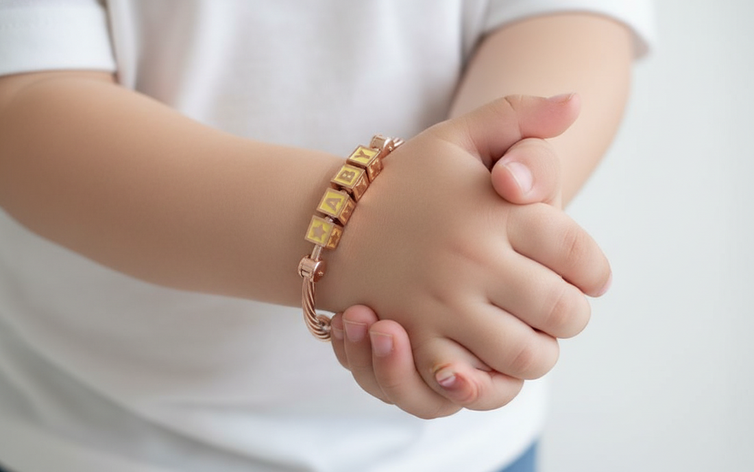 Sterling Silver 18 Kt Pink Gold Plated Square Babykubes On Twisted Pipe Adjustable Bracelet Kada