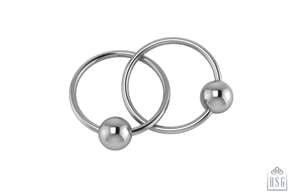 Sterling Silver Two Ring Baby Teether Rattle