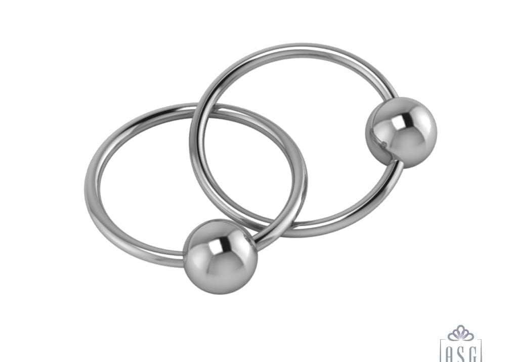 Sterling Silver Two Ring Baby Teether Rattle