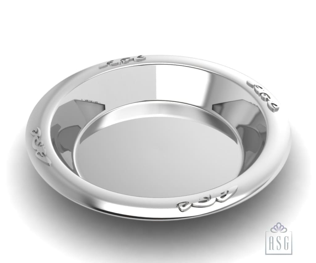 Sterling Silver Plate for Baby and Child - ABC letters