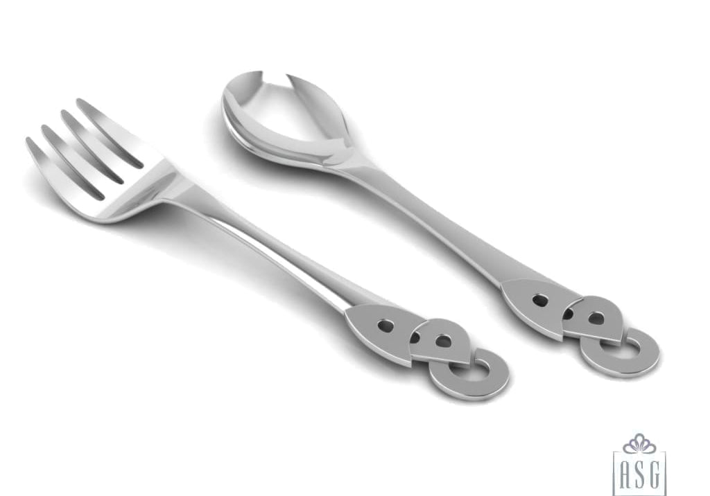 Sterling Silver Baby Spoon & Fork Set - The ABC set
