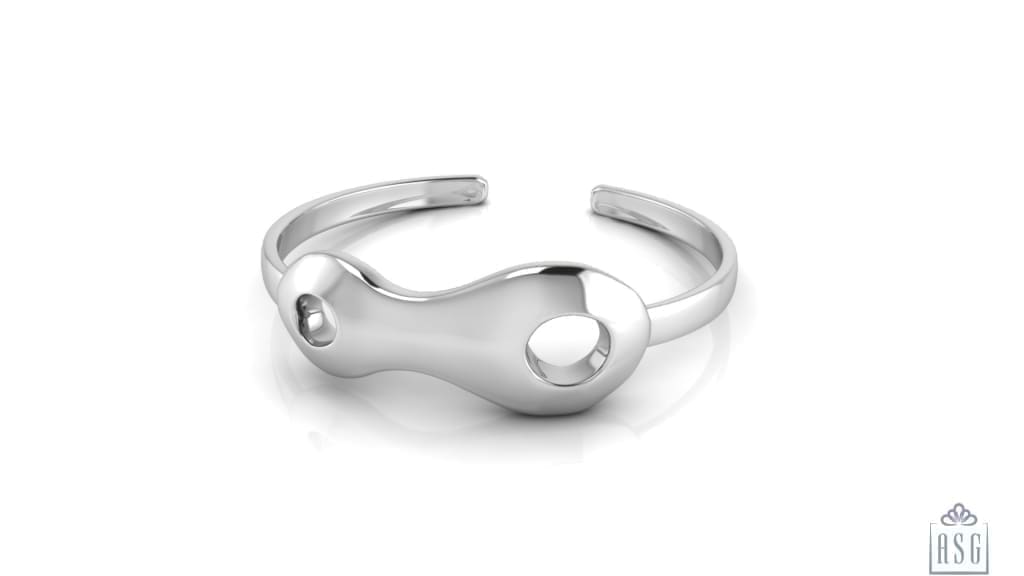 Sterling Silver Baby Cuff Kada with Amoeba design