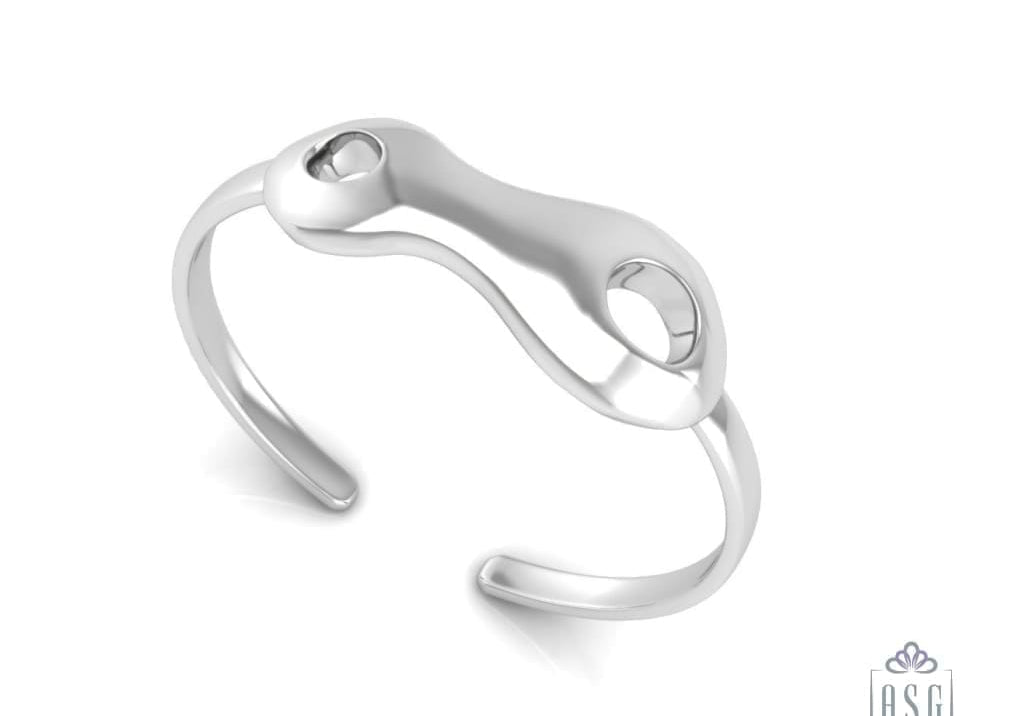 Sterling Silver Baby Cuff Kada with Amoeba design