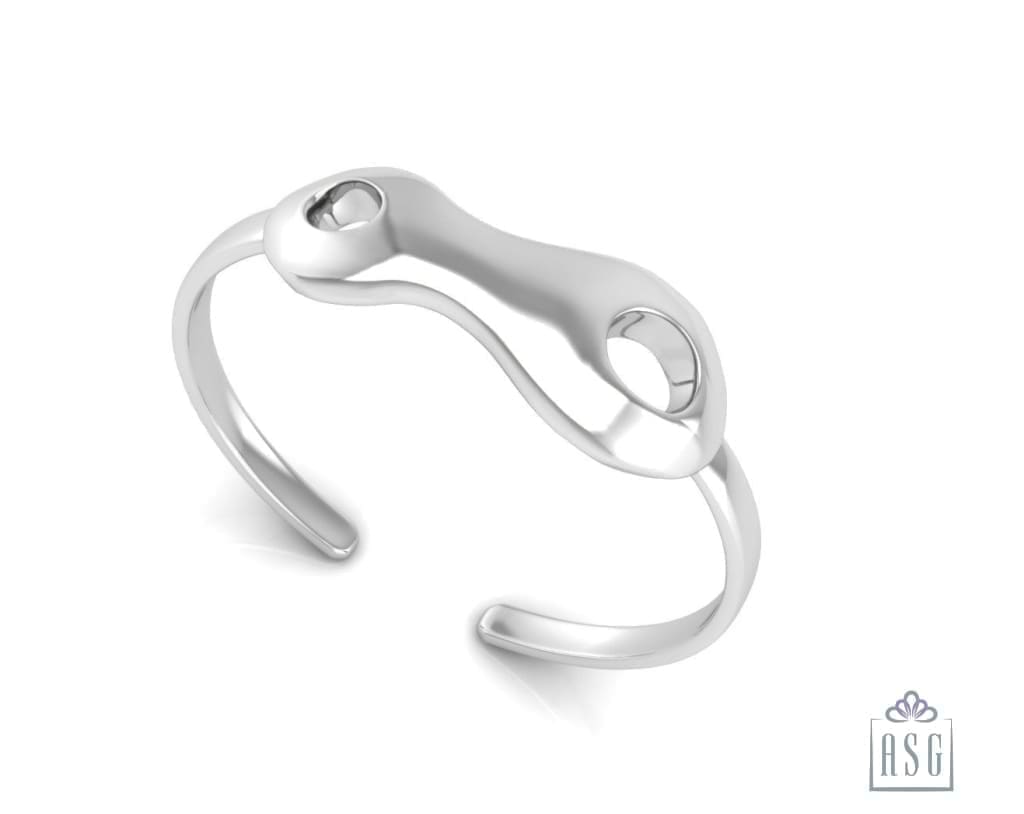 Sterling Silver Baby Cuff Kada with Amoeba design