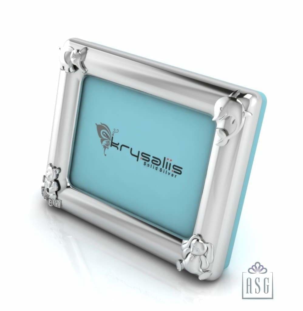Silver Plated Photo Frame for Baby and Kids - Rectangle with Animal motifs