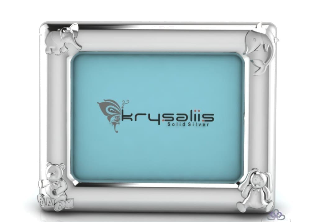 Silver Plated Photo Frame for Baby and Kids - Rectangle with Animal motifs