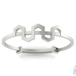 Sterling Silver Baby Bracelet Kada adjustable Art Deco inspired