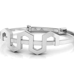 Sterling Silver Baby Bracelet Kada adjustable Art Deco inspired