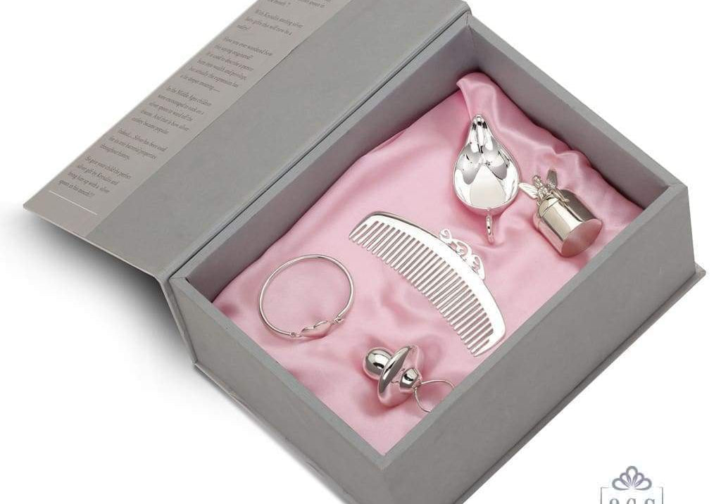 Sterling Silver Gift Set for Baby and Child - 5 Pc Hamper Set