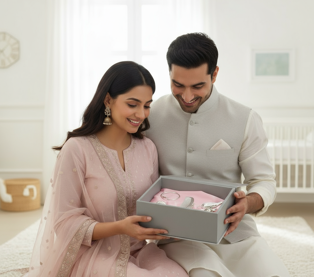 Sterling Silver Gift Set for Baby and Child - 5 Pc Hamper Set