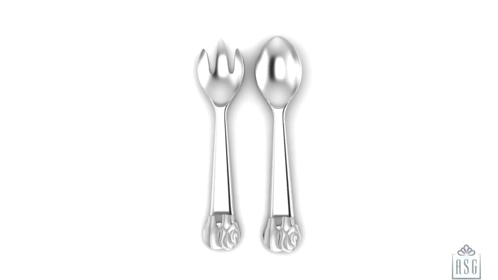 Sterling Silver Feeding Gift Set for Baby and Child - Hamper with Bowl and Spoon set