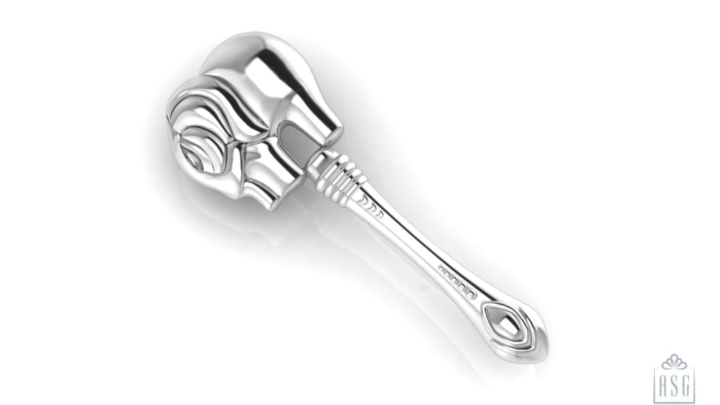 Sterling Silver Gift Set for Baby - Hamper with Rattle, comb & bookmark