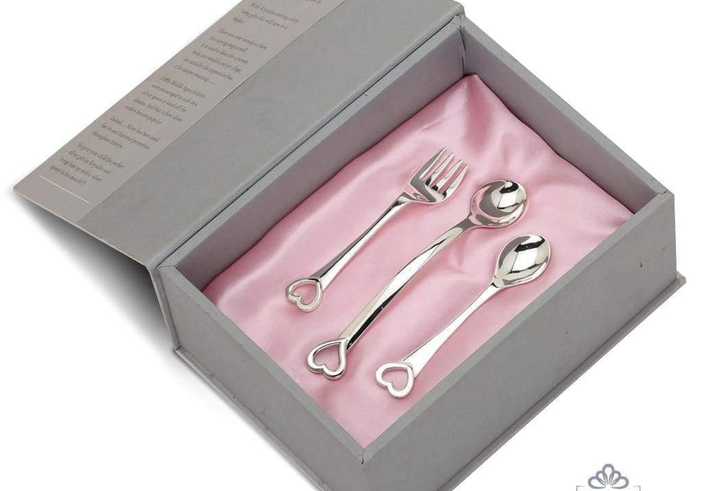 Sterling Silver Feeding Gift Set for Baby and Child - Hamper with Spoons Set of 3