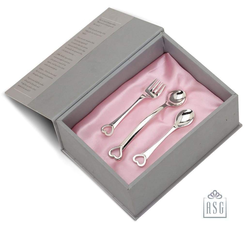 Sterling Silver Feeding Gift Set for Baby and Child - Hamper with Spoons Set of 3